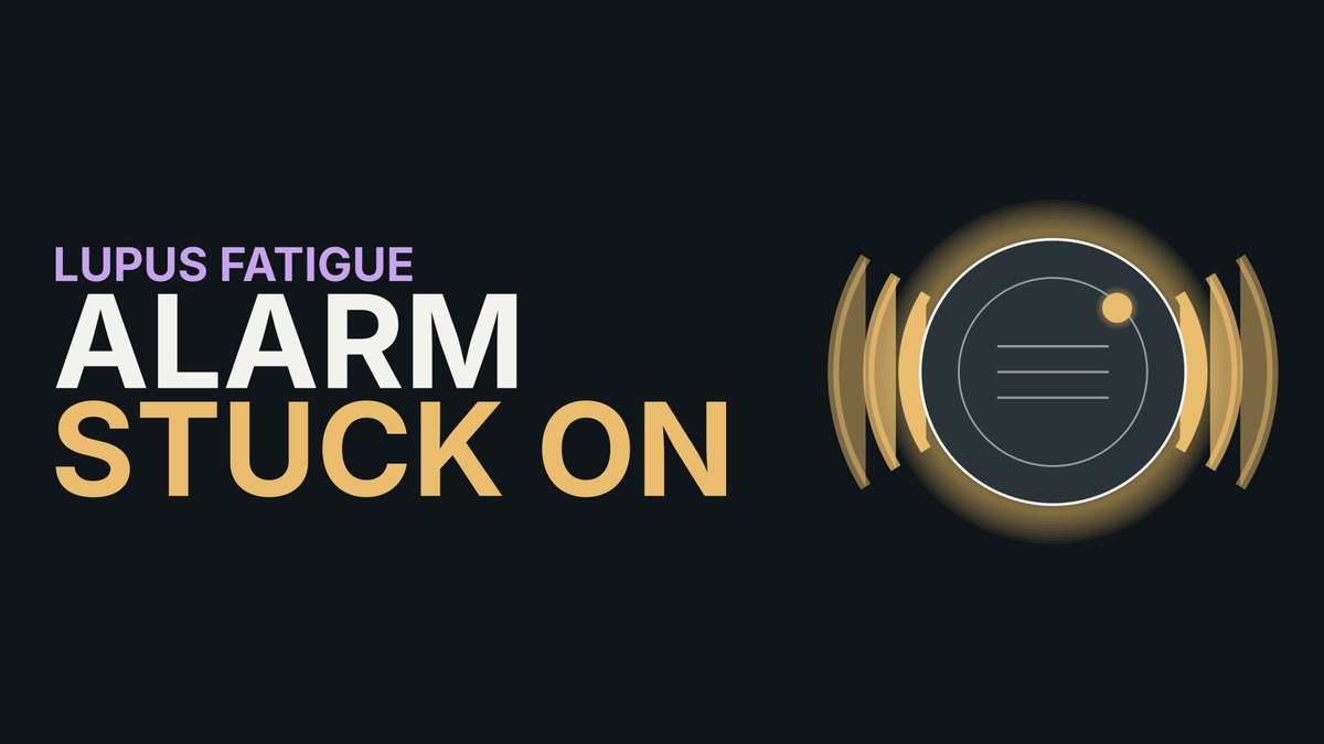 Lupus fatigue: alarm stuck on. A glowing smoke alarm illustrating the interferon signal that keeps ringing.